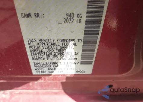 2017 Nissan Altima 2.5 Sv from USA, damaged, VIN 1N4AL3AP8HC111047